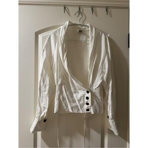 Elegant White Buttoned Women's blouse